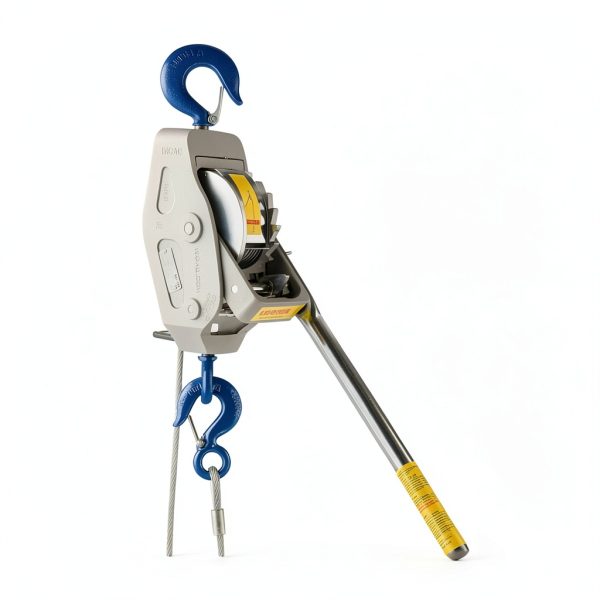 Lug-All 4000-20 Industrial-Grade Cable Come Along Ratchet Winch Hoist Featuring Double or Single Line Lift Capabilities With 2 Ton Capacity-1