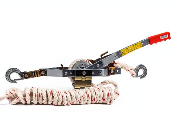Maasdam 3/4 Ton Rope Puller with 20ft 0.5in Rope Ratchet Hoist-0
